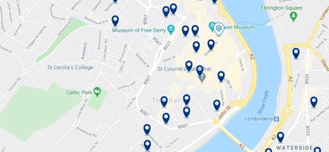 Accommodation In Derry City Centre Click On The Map To See All The Accommodation In This Area 640x297 