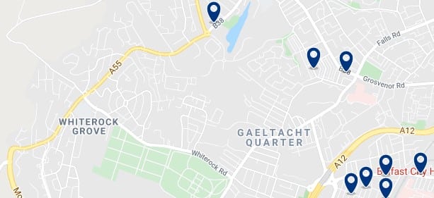 Accommodation in Gaeltacht Quarter - Click on the map to see all the accommodation in this area