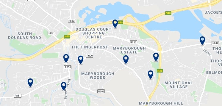 Accommodation in South East Cork - Click on the map to see all the accommodation in this area
