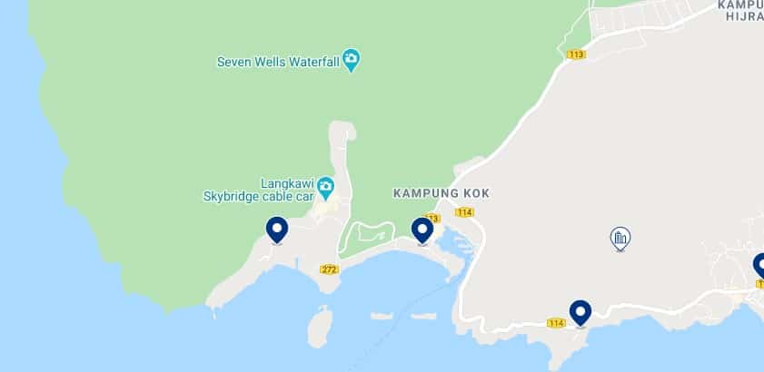 Accommodation around Pantai Kok - Click on the map to see all the accommodation in this area