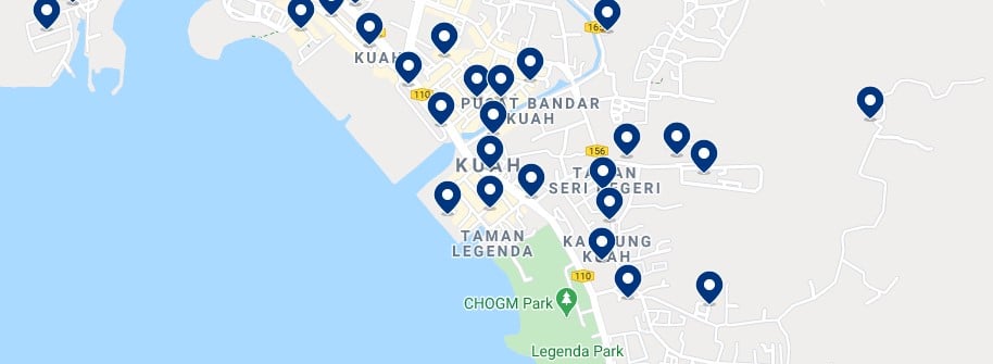 Accommodation in Kuah - Click on the map to see all the accommodation in this area
