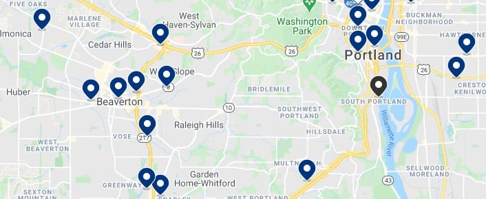 Alojamiento en Southwest Portland - Haz clic para ver todo el alojamiento disponible en esta zona