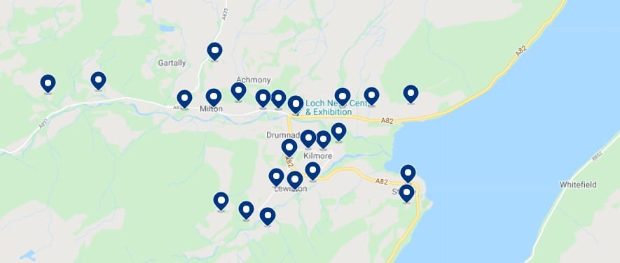 Accommodation in Drumnadrochit & Loch Ness - Click on the map to see all the available accommodation in this area