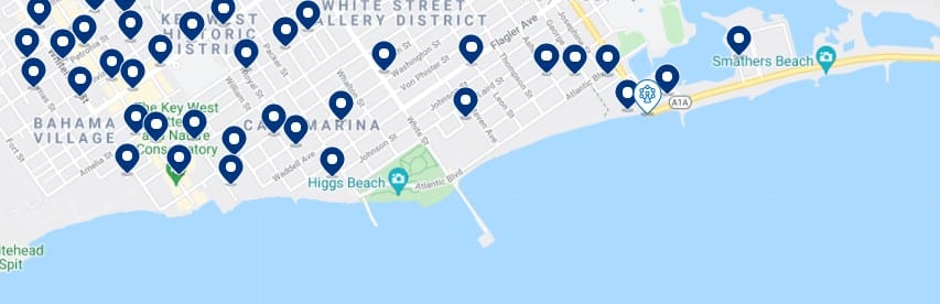 Accommodation in South Key West - Click on the map to see all the available accommodation in this area