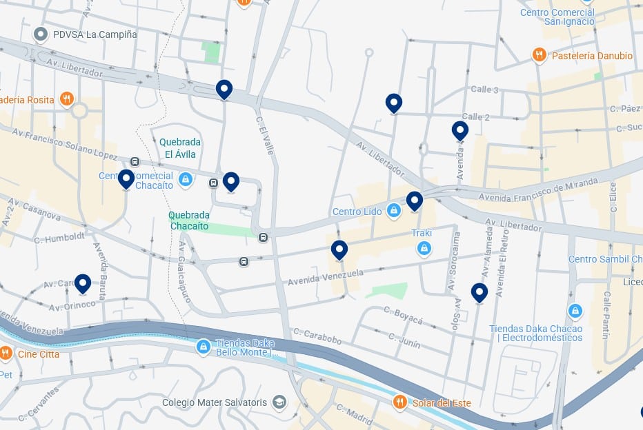 Accommodation in El Rosal - Click on the map to see all available hotels in this area