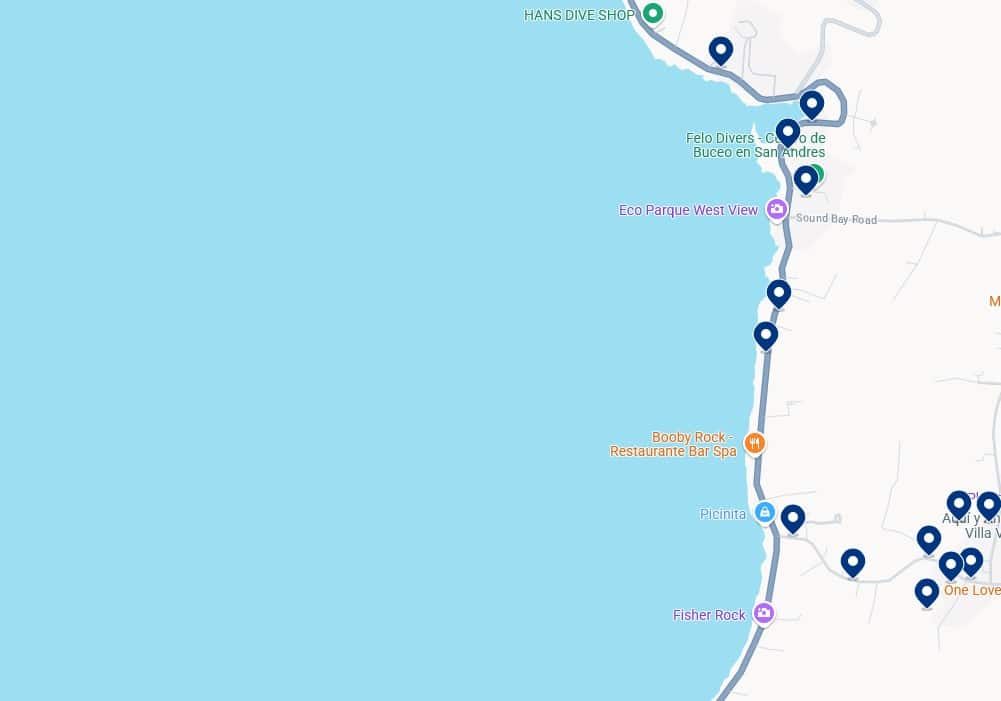 Accommodation in El Cove Bay - Click on the map to see all available hotels in this area