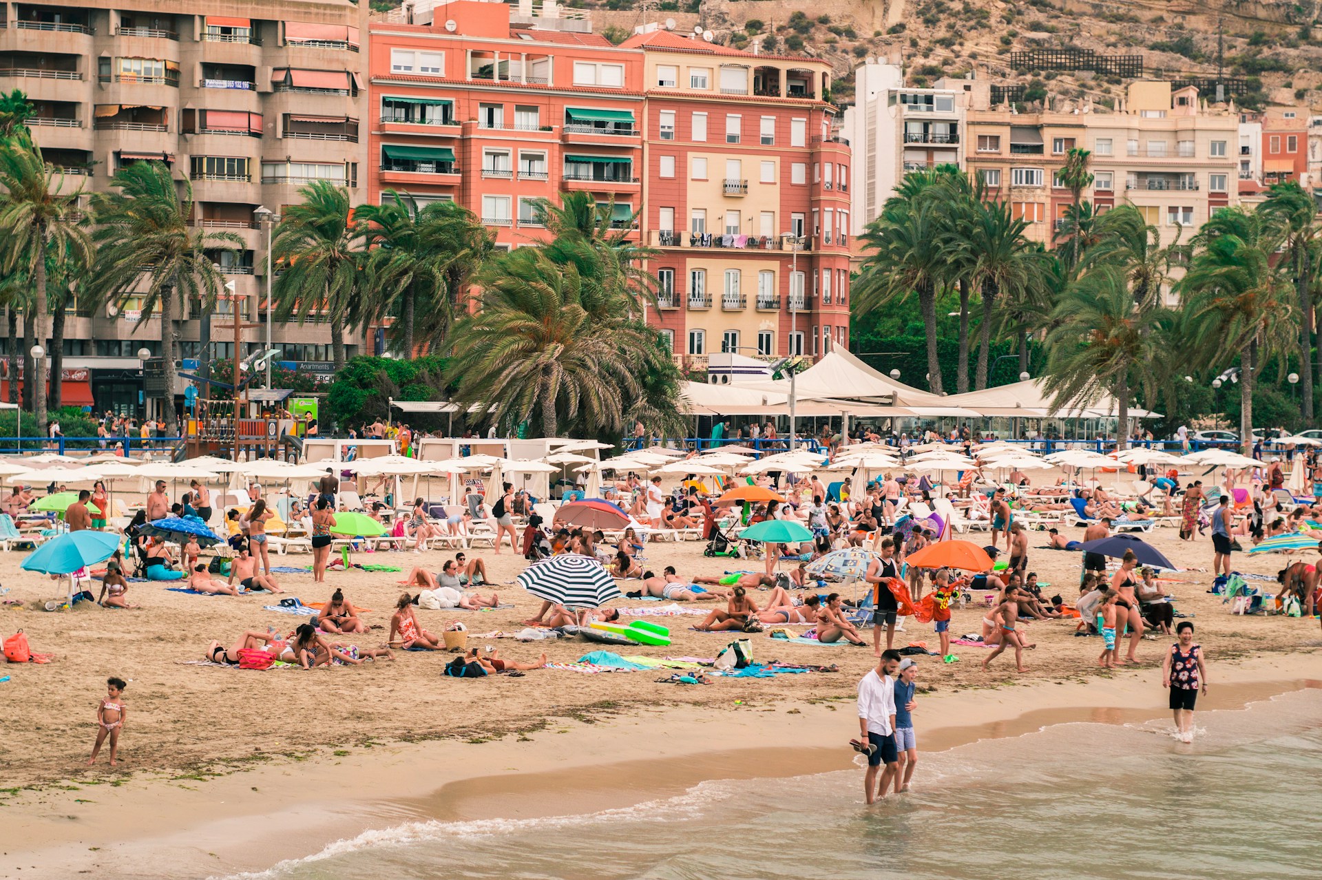 Playa del Postiguet is a lively beach area in Alicante