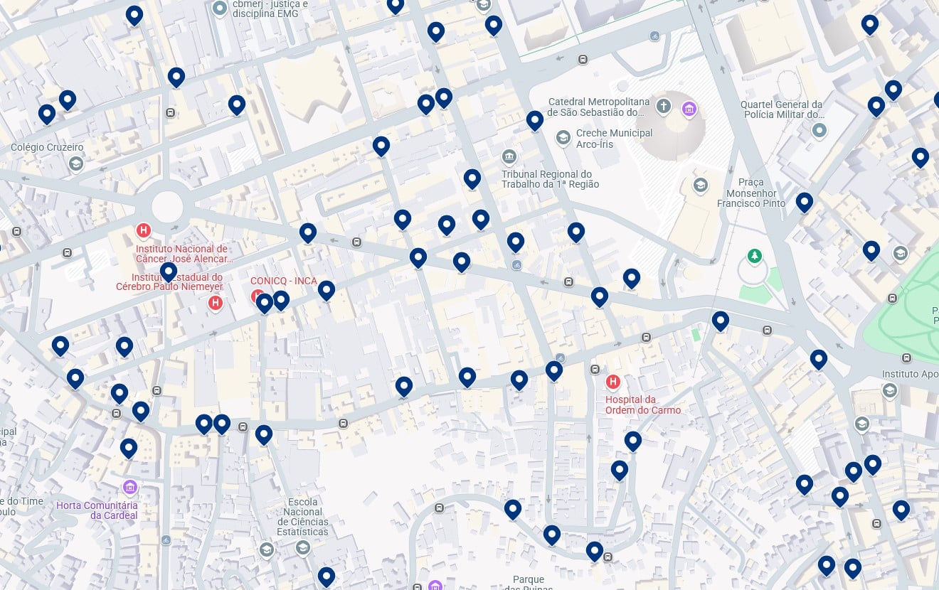 Acomodações em Lapa - Clique no mapa para ver todos os hotéis disponíveis nessa área