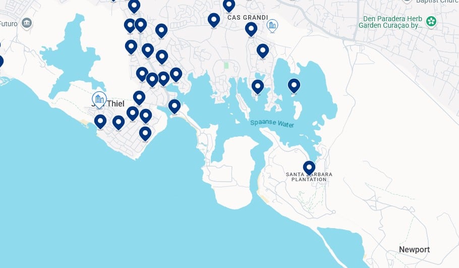 Accommodation in Jan Thiel - Click on the map to see all available hotels in this area