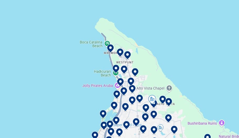 Accommodation in Noord - Click on the map to see all available hotels in this area