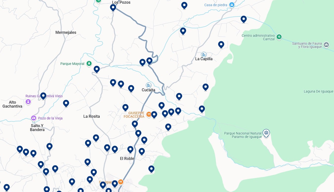 Accommodation near Iguaque National Park - Click on the map to see all available hotels in this area