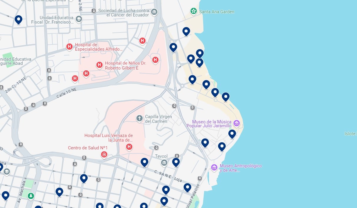 Accommodation in Las Peñas - Click on the map to see all available hotels in this area