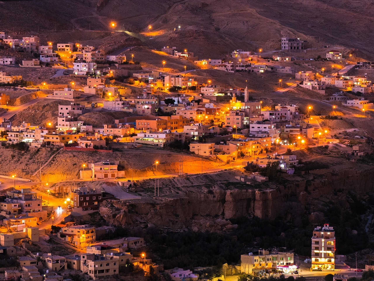 Wadi Musa, the town adjacent to Petra, serves as the main gateway to the archaeological site.