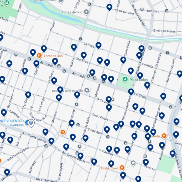Alberdi - Mapa de alojamientos