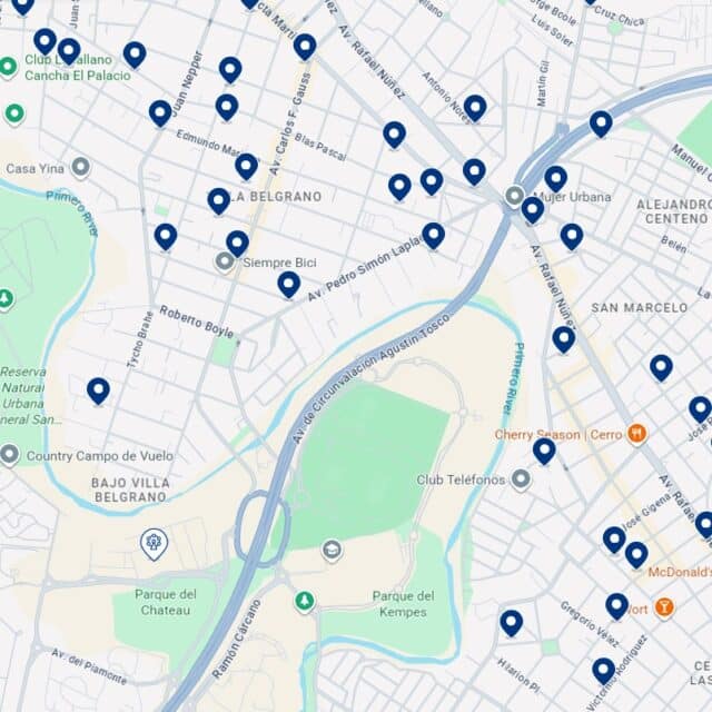 Chateau Carreras - Mapa de alojamientos