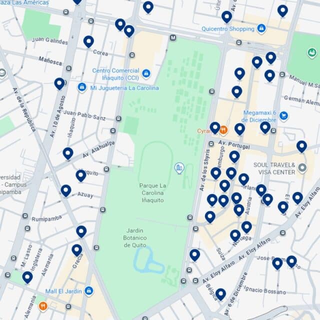 La Carolina - Accommodation Map