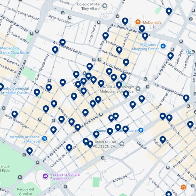 La Mariscal - Accommodation Map